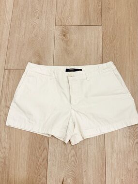 Ralph Lauren White Cotton Shorts with Navy Label